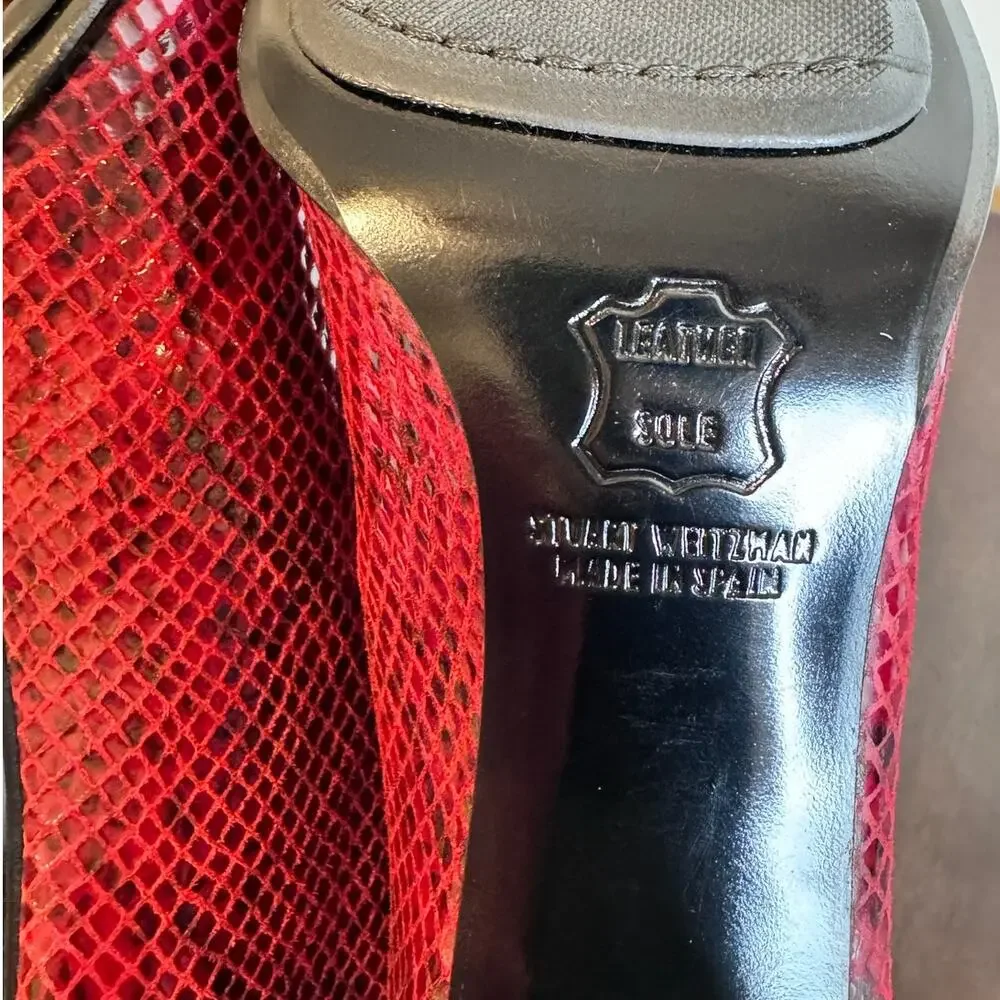 Stuart Weitzman Red Ankle Boots - Picture 6 of 11